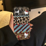 Hello Kitty Leopard Print Phone Case – Cute Bow & Star Design