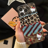 Hello Kitty Leopard Print Phone Case – Cute Bow & Star Design
