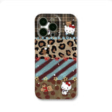 Hello Kitty Leopard Print Phone Case – Cute Bow & Star Design