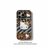 Hello Kitty Leopard Print Phone Case – Cute Bow & Star Design