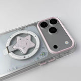 Clear Star Phone Case with Pink Star Ring Holder