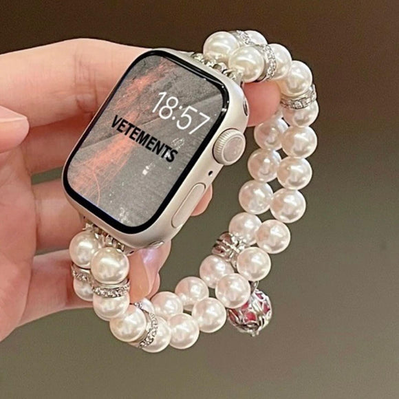 Elegant pearl style  with a little pendant Apple watch band