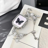 Shining beads dreamcatcher bracelet Apple watch band with diamond case