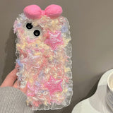 Sweet Star Lace fluffy phone case  for iPhone