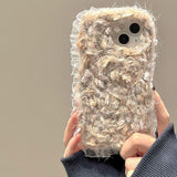 Color-matching knitted plush lace phone case  for iPhone