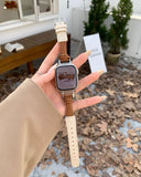 Leather rope spliced double loop Apple watch band