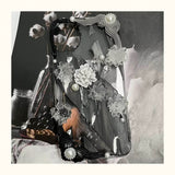 Coquette Pink Bow & Dark Gothic Decoden Phone Case | Handmade Palette Knife Grunge Cream Glue Case for iPhone & Android