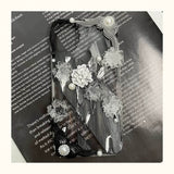 Coquette Pink Bow & Dark Gothic Decoden Phone Case | Handmade Palette Knife Grunge Cream Glue Case for iPhone & Android