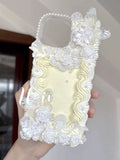 Pastel Decoden Phone Case with Pearl Camera Border | Handmade Luxury Butterfly & Rose Cream Glue Case in Multi-Colors for iPhone & Android