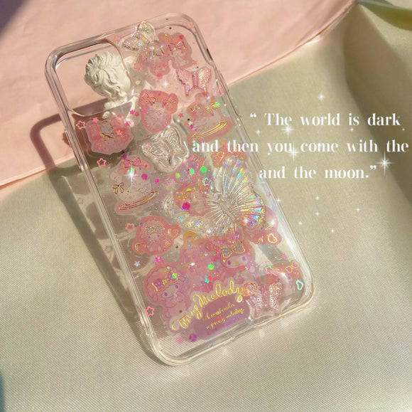 Handmade Melody Super-Pink soft girly phone case for iPhone