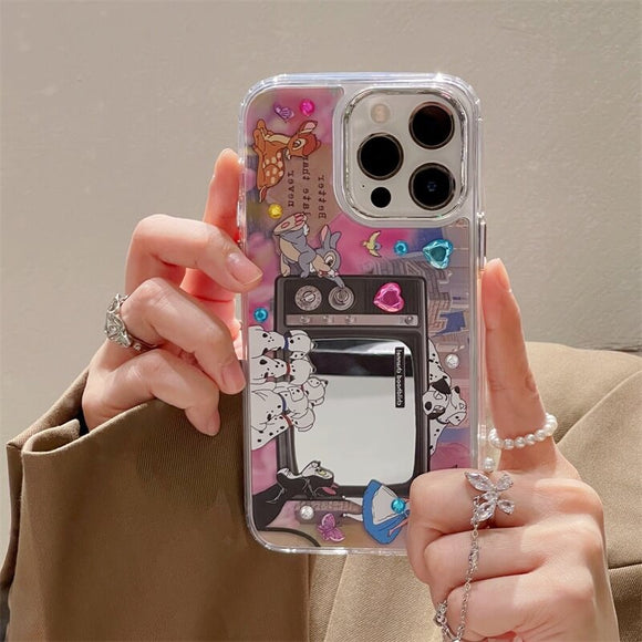 Little cutest princes style phone case with a tiny mirror for iPhone