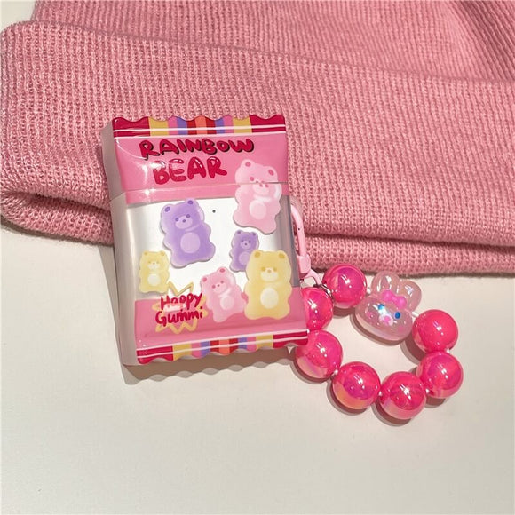 Gummi bear  airpods cases with pink strip