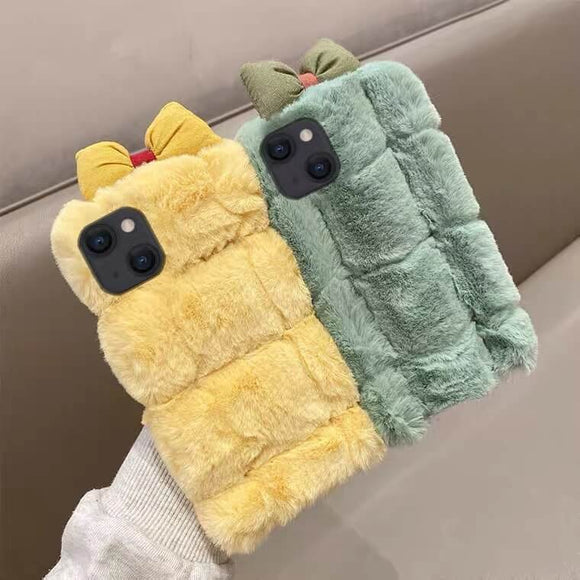 Soft and fluffy bow phone case for iPhone & Android