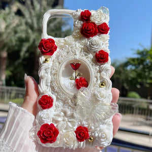 Romantic rose custom decoden phone case for iPhone & Android