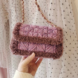 Red & purple wool bag DIY kits with video tutorials