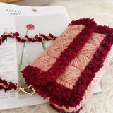 Red & purple wool bag DIY kits with video tutorials