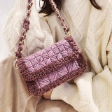 Red & purple wool bag DIY kits with video tutorials