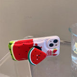 Yummy watermelon phone case with a holder for iPhone