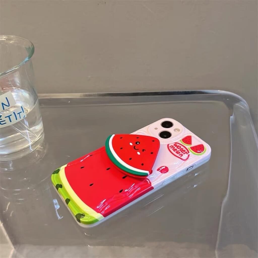 Yummy watermelon phone case with a holder for iPhone – Supercutecollection Yummy watermelon phone case with a holder for iPhone – Supercutecollection