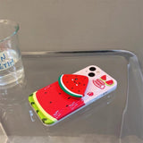 Yummy watermelon phone case with a holder for iPhone