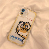 I am the king tiger couple phone case for iPhone