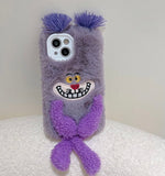 Purple fluffy Monster withr silly smile phone case for iPhone