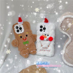 Festive Snowman & Gingerbread Man iPhone Case – Cute Christmas Design for iPhone 15/14/13/12/11/Pro/Max
